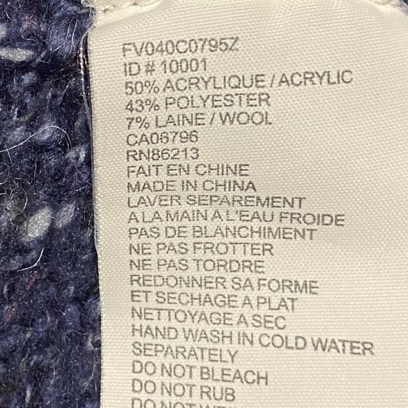 Tristan women blue wool blend wide tube neck cape poncho sweater. Size 3. Used. - Picture 5 of 7